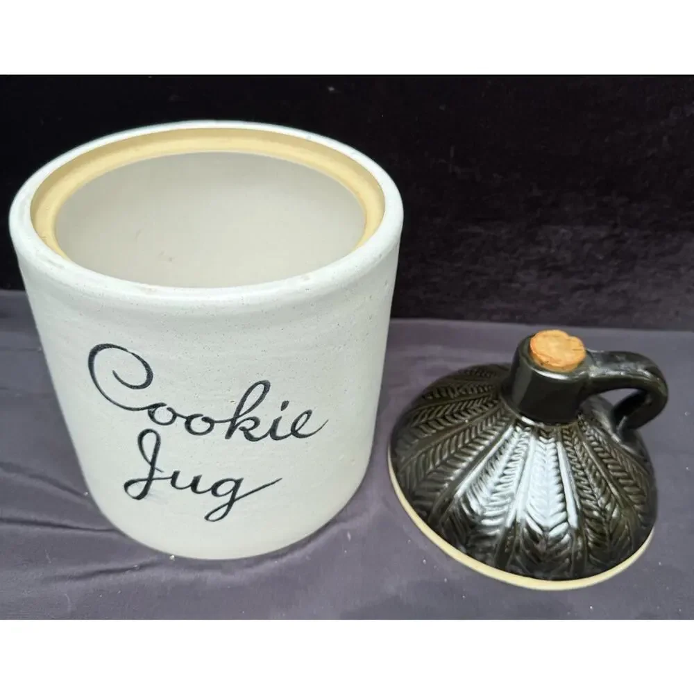 Vintage Ceramic Monmouth Pottery Rustic Primitive Moonshine Jug Cookie Jar 11